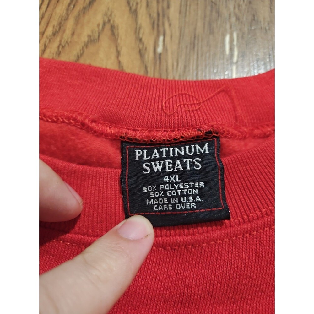 VTG 90s Christmas Red Sweater Adult 4XL Crewneck Celebrate Jesus Xmas Holiday - Picture 2 of 8